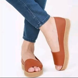 Melissa Puzzle Ad Platform Peep Toe brown Shoes size 7